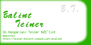 balint teiner business card